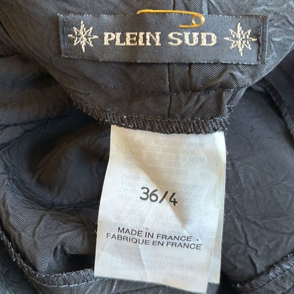 Vintage Plein Sud Black High-Waist Textured Dress Pants Made in France 36/4 Euro - Picture 5 of 9